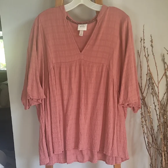 Knox Rose Pink Flutter Sleeve Tunic - Picture 1 of 4